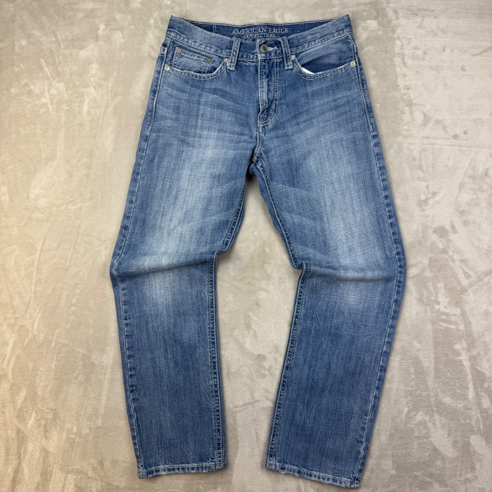 American Eagle Relaxed Straight Jeans Mens 30x32 (Fits 30x30) Blue Denim